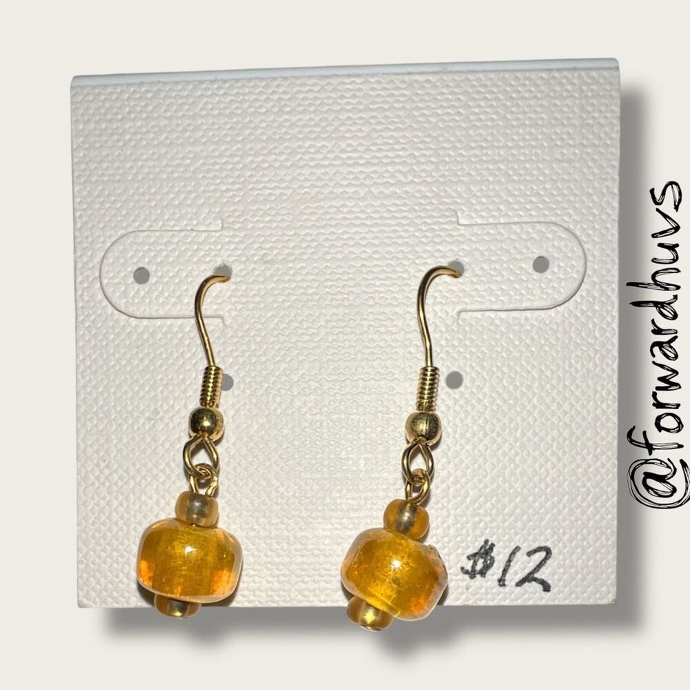 Hand Crafted Glass Dangle Earrings